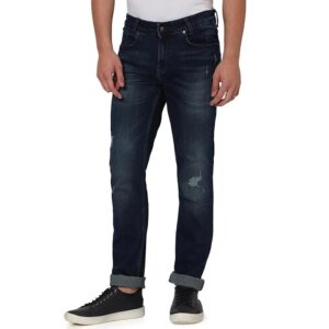 MUFTI Men's Dark Indigo Blue Super Slim Fit Stretch Jeans