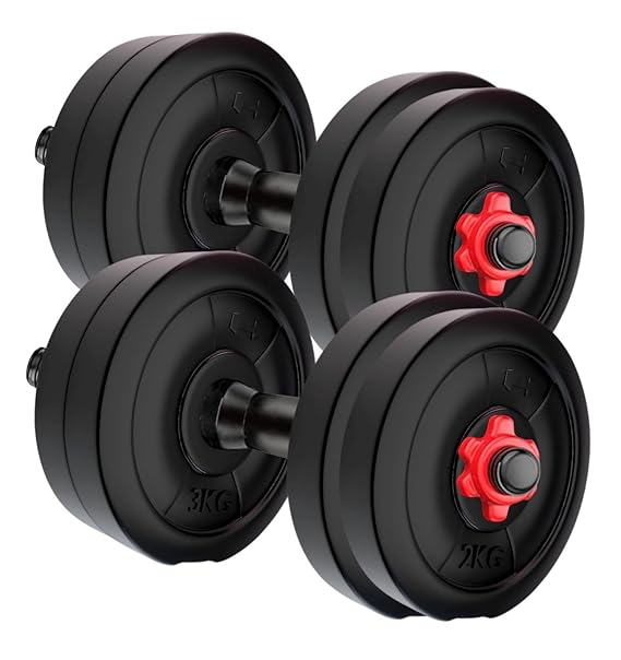 Indobat.in 20KG (2KG X 4 + 3KG X 4) Dumbbell Combo Set Adjustable Dumbbell (20 kg)