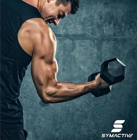 Symactive Pvc 10 Kg Fixed Dumbbells Set For Full Body Workout (Set Of 2, 5 Kg) Black - Image 5